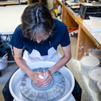 Mia Sarosi at work in her studio 2019